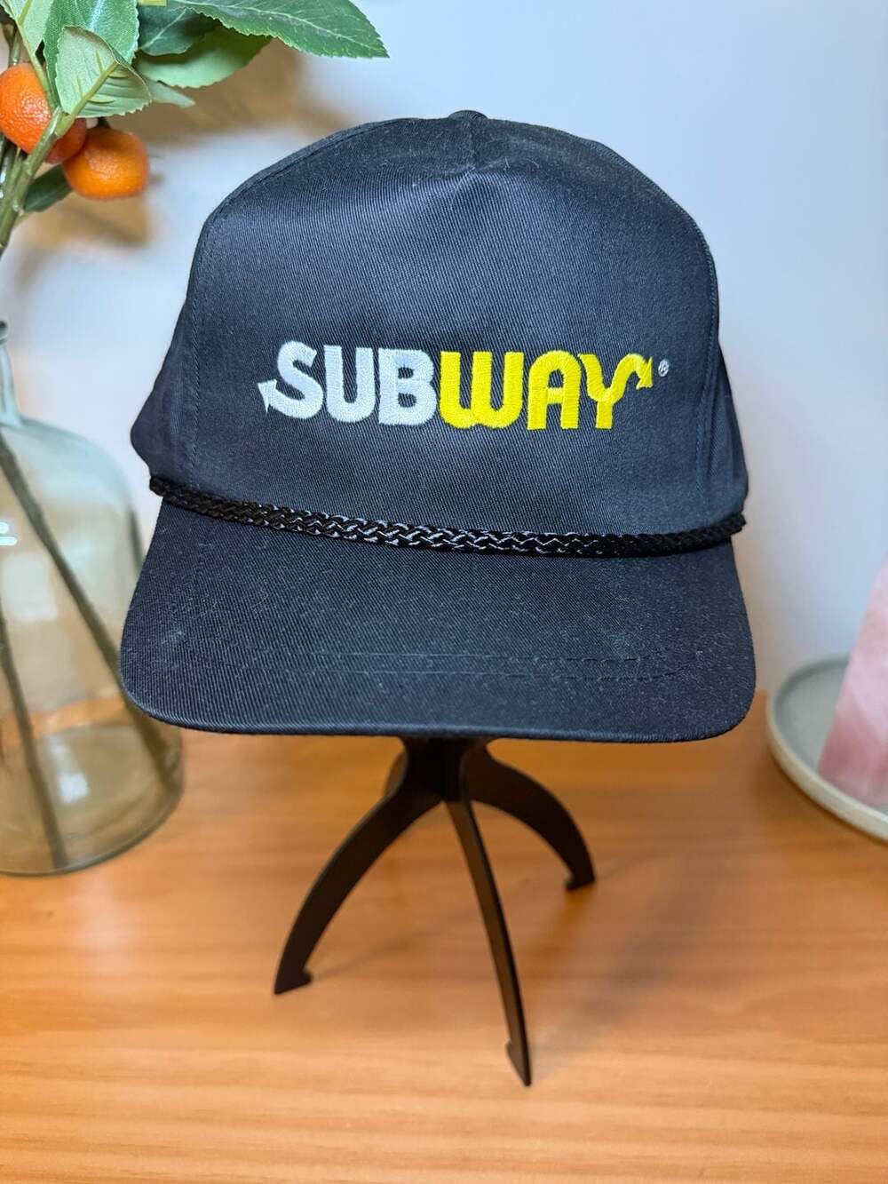 Subway Fast Food Employee Black Rope Hat Cap
